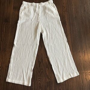 Eileen fisher cotton gauze pull on pants lightweight sz med medium m white
